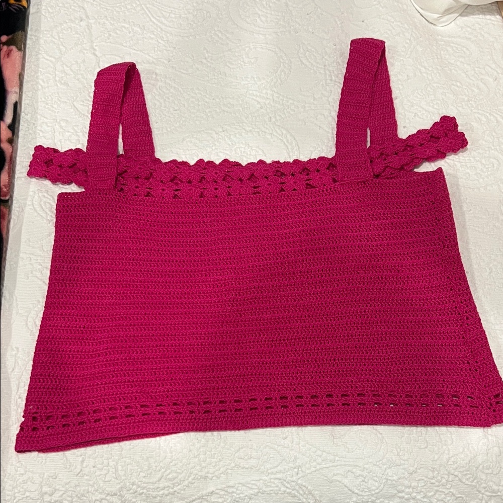 Pink Crochet Women's Top